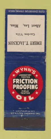 Matchbook Cover - Wynn's Oil Emery Jackson Albert Lea MN WEAR