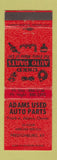 Matchbook Cover - Adams Used Auto Parts Prestonburg KY