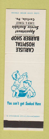 Matchbook Cover - Carlisle Hospital Barber Shop PA