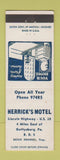 Matchbook Cover - Herrick's Motel Gettysburg PA