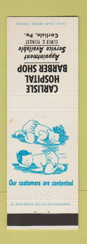 Matchbook Cover - Carlisle Hospital Barber Shop PA