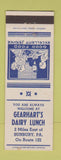 Matchbook Cover - Gearhar's Dairy Lunch Sunbury PA