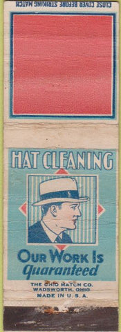 Matchbook Cover - Hat Cleaners  BLANK POOR