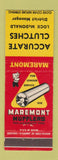 Matchbook Cover - Maremont Mufflers Accurate Clutches Lock McDonald