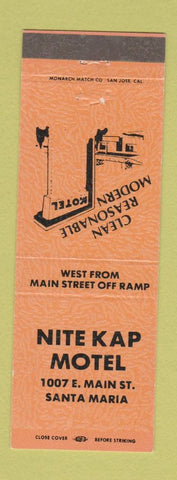 Matchbook Cover - Nite Kap Motel Santa Maria CA