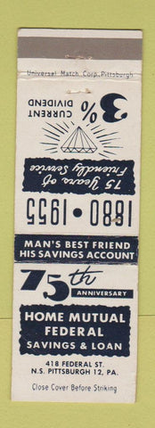 Matchbook Cover - Home Mutual Federal Savings Pittsburgh PA WEAR