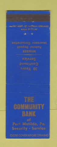 Matchbook Cover - The Community Bank Port Matilda PA