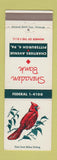 Matchbook Cover - Sheraden Bank Pittsburgh PA Cardinal