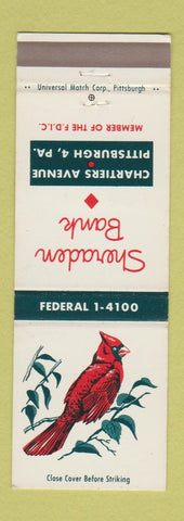 Matchbook Cover - Sheraden Bank Pittsburgh PA Cardinal