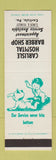 Matchbook Cover - Carlisle Hospital Barber Shop PA