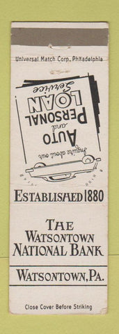 Matchbook Cover - Watsontown National Bank PA