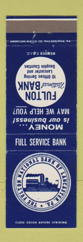 Matchbook Cover - Fulton National Bank Lancaster PA