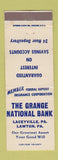 Matchbook Cover - Grange National Bank Laceyville PA Lawton