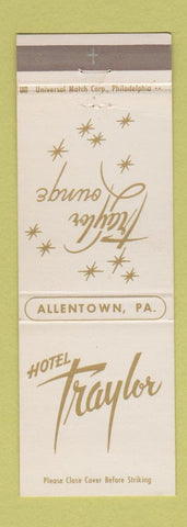 Matchbook Cover - Hotel Traylor Allentown PA lounge