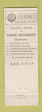 Matchbook Cover - Embers Carlisle PA