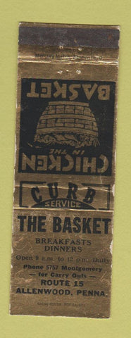 Matchbook Cover - The Basket Allenwood PA WEAR