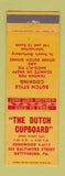 Matchbook Cover - The Dutch Cupboard Gettysburg PA