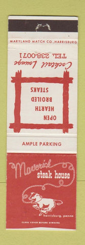 Matchbook Cover - Maverick Steak House Harrisburg PA