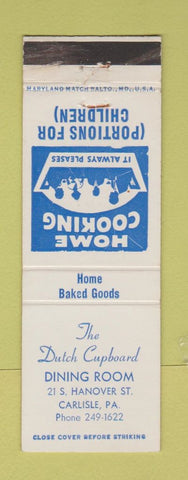 Matchbook Cover - The Dutch Cupboard Carlisle PA