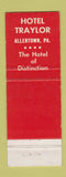Matchbook Cover - Hotel Traylor Allentown PA