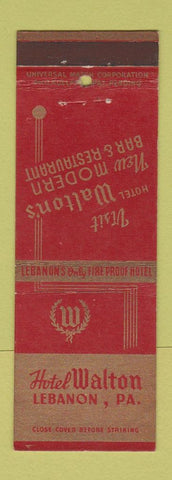Matchbook Cover - Hotel Walton Lebanon PA