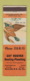 Matchbook Cover - Guy Hoover Heating Plumbing Newville PA