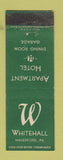 Matchbook Cover - Whitehall Hotel Haverford PA WEAR