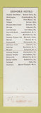 Matchbook Cover - Hotel Washington Chambersburg PA Grenoble