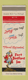 Matchbook Cover - Fort Bedford Inn Bedford PA