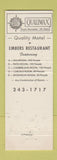 Matchbook Cover - Embers Carlisle PA