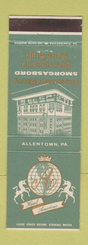 Matchbook Cover - Hotel Americus Allentown PA
