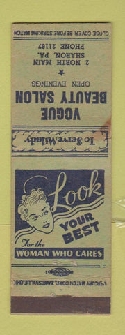 Matchbook Cover - Vogue Beauty Salon Sharon PA WEAR