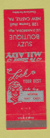 Matchbook Cover - Suzy Boutique Salon New Castle PA