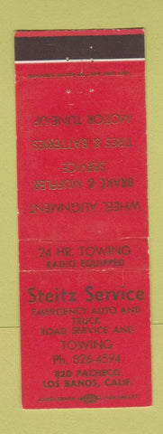Matchbook Cover - Steitz Service towing auto repair Los Banos CA