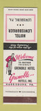 Matchbook Cover - Hotel Lewisburger Lewisburg PA Grenoble