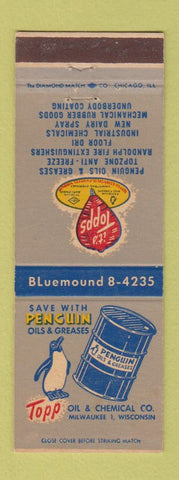 Matchbook Cover - Topp oil chemical Milwaukee WI Penguin
