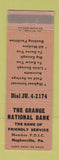 Matchbook Cover - Grange National Bank Hughesville PA WEAR