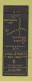 Matchbook Cover - Law and Finance Bar Grill Pittsburgh PA