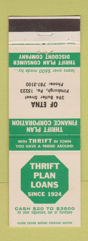 Matchbook Cover - Thrift Plan Loans Pittsburgh PA