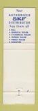 Matchbook Cover - SKF Ball Roller Bearings Lufkin TX