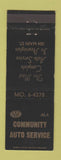 Matchbook Cover - Community Auto Service Newington CT?