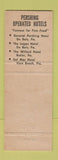 Matchbook Cover - General Pershing Hotel Du Bois PA