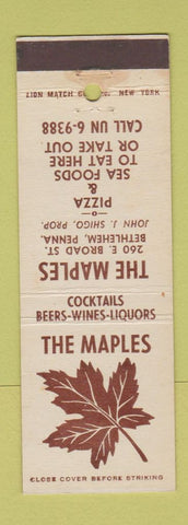 Matchbook Cover - The Maples Bethlehem PA pizza