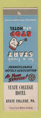 Matchbook Cover - State College Hotel State College PA WEAR