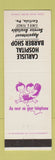 Matchbook Cover - Carlisle Hospital Barber Shop PA