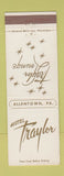Matchbook Cover - Hotel Traylor Allentown PA Lounge