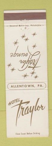 Matchbook Cover - Hotel Traylor Allentown PA Lounge