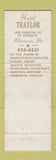 Matchbook Cover - Hotel Traylor Allentown PA Lounge