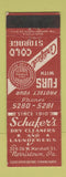 Matchbook Cover - Schafer's Dry Cleaners Laundry Norristown PA