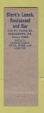 Matchbook Cover - Clark Powell Restaurant Ebensburg PA